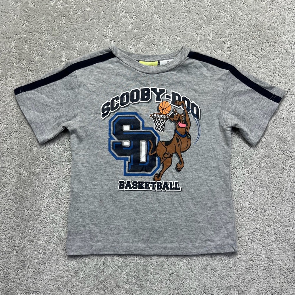 VINTAGE Scooby-Doo T-Shirt Kids Size 4T Gray Cartoon Graphic Tee Casual 2007